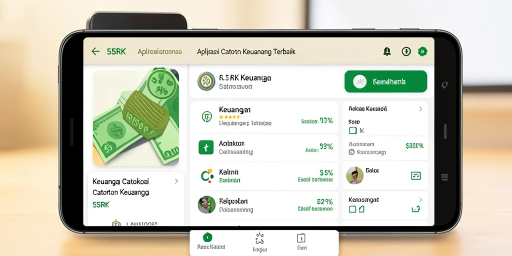 Antarmuka aplikasi 55RK yang nyaman dan mudah digunakan untuk catatan keuangan.