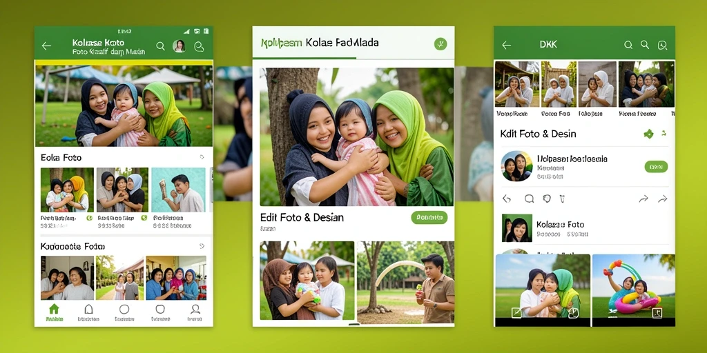 Antarmuka DKK yang intuitif dengan berbagai pilihan kolase foto.