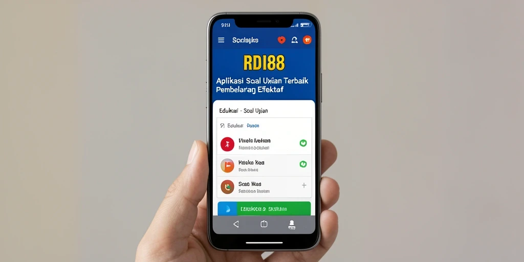 Antarmuka RDI88 yang user-friendly untuk soal ujian.
