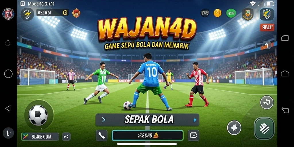 Antarmuka pengguna WAJAN4D yang menarik dengan fitur Sepak Bola.