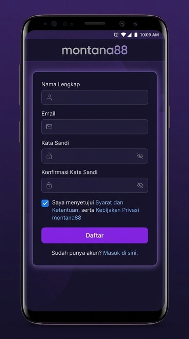 Tampilan halaman daftar montana88